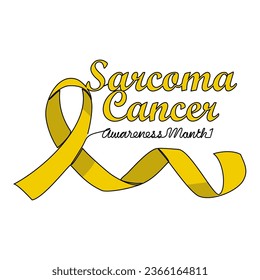 One continuous line drawing of sarcoma cancer awareness month with white background. Awareness ribbon design in simple linear style. healthcare and medical design concept vector illustration.