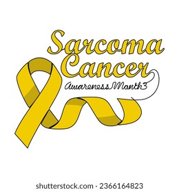 One continuous line drawing of sarcoma cancer awareness month with white background. Awareness ribbon design in simple linear style. healthcare and medical design concept vector illustration.