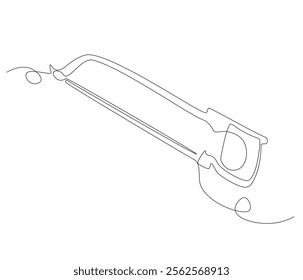 One continuous line drawing of saw . Single line of saw vector illustration
