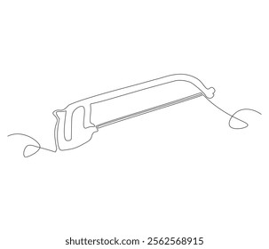 One continuous line drawing of saw . Single line of saw vector illustration
