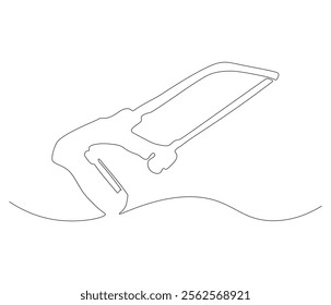 One continuous line drawing of saw . Single line of saw vector illustration
