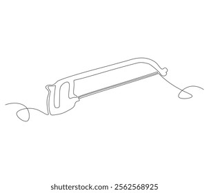 One continuous line drawing of saw . Single line of saw vector illustration
