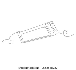 One continuous line drawing of saw . Single line of saw vector illustration
