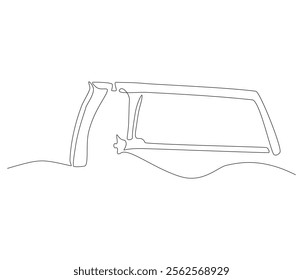 One continuous line drawing of saw . Single line of saw vector illustration
