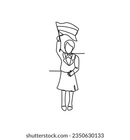 One continuous line drawing of school uniform in Egypt with white background. Fashion education design in simple linear style. education design concept vector illustration.