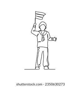 One continuous line drawing of school uniform in Germany with white background. Fashion education design in simple linear style. education design concept vector illustration