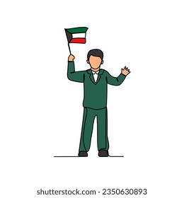 One continuous line drawing of school uniform in Kuwait with white background. Fashion education design in simple linear style. education design concept vector illustration.