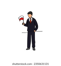 One continuous line drawing of school uniform in Poland with white background. Fashion education design in simple linear style. education design concept vector illustration.