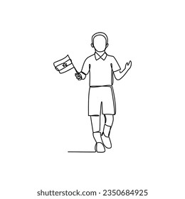 One continuous line drawing of school uniform in Ghana with white background. Fashion education design in simple linear style. education design concept vector illustration.