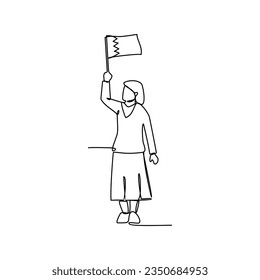 One continuous line drawing of school uniform in Bahrain with white background. Fashion education design in simple linear style. education design concept vector illustration.