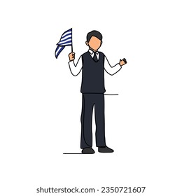 One continuous line drawing of school uniform in Greece with white background. Fashion education design in simple linear style. education design concept vector illustration.
