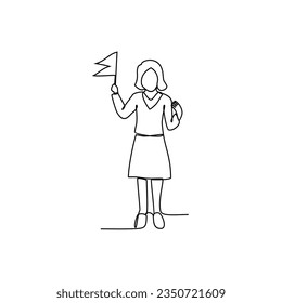 Un dibujo de línea continua del uniforme escolar en Nepal con fondo blanco. Diseño de la educación de la moda en un estilo lineal simple. ilustración vectorial de diseño educativo