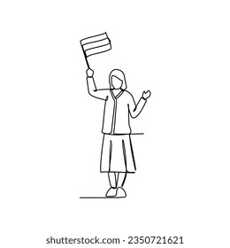 One continuous line drawing of school uniform in Bolivia with white background. Fashion education design in simple linear style. education design concept vector illustration