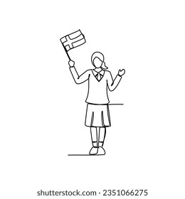 One continuous line drawing of school uniform in Finland with white background. Fashion education design in simple linear style. education design concept vector illustration.