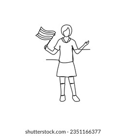 One continuous line drawing of school uniform in Costa Rica with white background. Fashion education design in simple linear style. education design concept vector illustration.