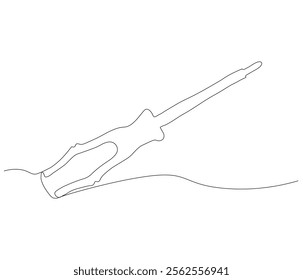 One continuous line drawing of screwdriver. Single line of screwdriver vector illustration

