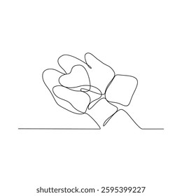 One continuous line drawing for shape of heart vector illustration. the universally recognized symbol of love, romance, and affection. Suitable vector design for greeting card, poster and banner.