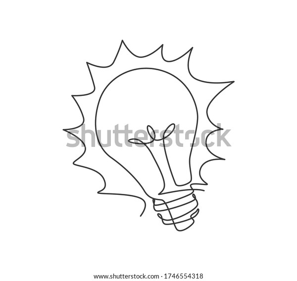 One Continuous Line Drawing Shining Glass Stock Vector Royalty Free 1746554318