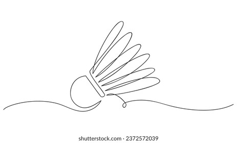 One continuous line of drawing shuttlecock. vector illustration