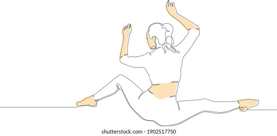 One continuous line drawing. Silhouette of a woman with painted skin. Minimalism in drawing. Vector illustration.