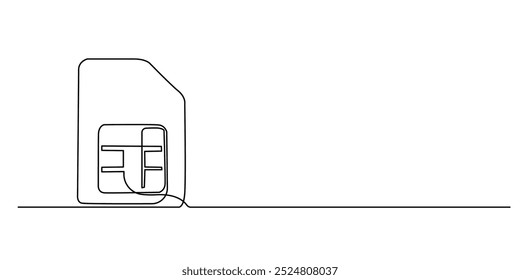 um desenho de linha contínua do cartão sim.um desenho de linha de 5g ícone do cartão sim.ilustração vetor de linha única.fundo branco isolado