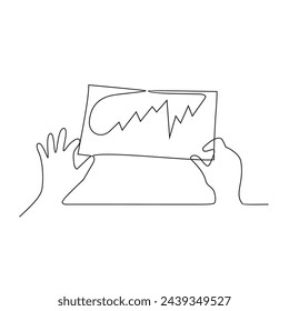 One continuous line drawing of someone presenting in front of an audience vector illustration. Suitable design concept for businessman or business woman presentation their business with graphic design