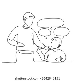 One continuous line drawing of someone presenting in front of an audience, vector illustration. Suitable design concept for businessman or businesswoman presentation their business with linear style.