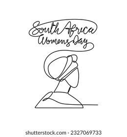 One continuous line drawing of South Africa National Women Day on August 9th. South Africa National Day design in simple linear style. South Africa Women's Day design concept vector illustration