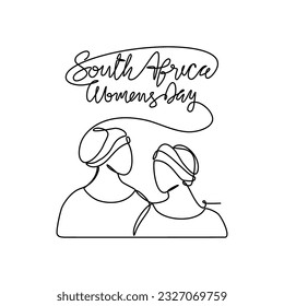 One continuous line drawing of South Africa National Women Day on August 9th. South Africa National Day design in simple linear style. South Africa Women's Day design concept vector illustration