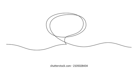 One continuous line drawing of Speech bubble. Chat cloud in simple linear style. Editable stroke. Minimalistic Doodle Vector illustration