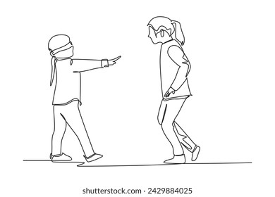 One continuous line drawing of spending time together concept. Doodle vector illustration in simple linear style.