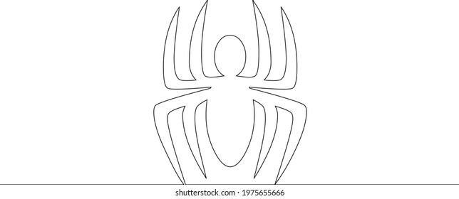 One continuous line drawing of spider Trendy single line draw design vector graphic illustration