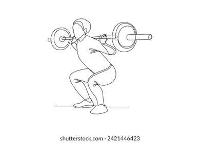One continuous line drawing of Sports concept. Doodle vector illustration in simple linear style.