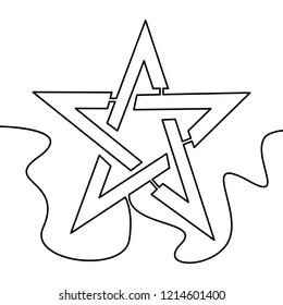 One continuous line drawing star on white background vector illustration star icon vector illustration concept