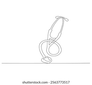 One continuous line drawing of stethoscope. Single line of stethoscope vector illustration

