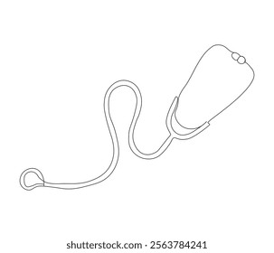 One continuous line drawing of stethoscope. Single line of stethoscope vector illustration

