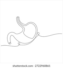 Un dibujo de línea continua de órgano del estómago humano línea gastrointestinal arte Ilustración vectorial