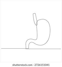 Um desenho de linha contínua do órgão do estômago ilustração do vetor da arte da linha gastrointestinal humana