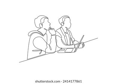 One continuous line drawing of Student life concept. Doodle vector illustration in simple linear style.