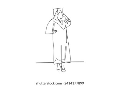 One continuous line drawing of Student life concept. Doodle vector illustration in simple linear style.