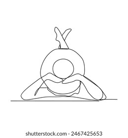 One continuous line drawing of It's summer holiday vector illustration. All about summer activity, things, transport, beach, food and games design in simple linear continuous style vector concept. 