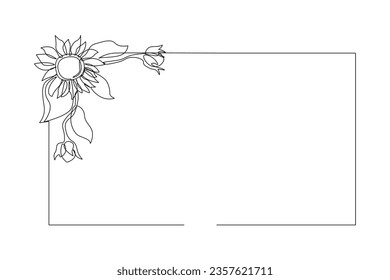 Eine durchgängige Linienzeichnung des Blumenkonzepts. Doodle Vektorgrafik im einfachen linearen Stil. 