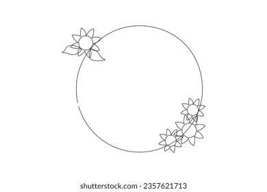 Eine durchgängige Linienzeichnung des Blumenkonzepts. Doodle Vektorgrafik im einfachen linearen Stil. 