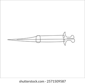 One continuous line drawing of syringe medical equipment . single line illustration of syringe injection. illustration one of medical equipment. editable ouline