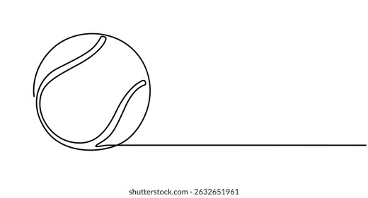 One continuous line drawing tennis ball. sport ball concept. One line draw graphic design vector, One continuous line drawing tennis ball. sport ball concept. One line draw graphic design vector.