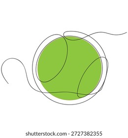 Una línea continua que dibuja la pelota de tenis. concepto de la pelota del deporte. Una línea dibuja Vector de Diseño gráfico Una línea continua dibuja pelota de tenis. concepto de pelota deportiva. Una línea dibuja el Vector de Diseño gráfico.