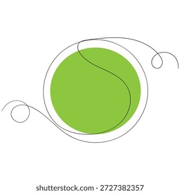 Una línea continua que dibuja la pelota de tenis. concepto de la pelota del deporte. Una línea dibuja Vector de Diseño gráfico Una línea continua dibuja pelota de tenis. concepto de pelota deportiva. Una línea dibuja el Vector de Diseño gráfico.