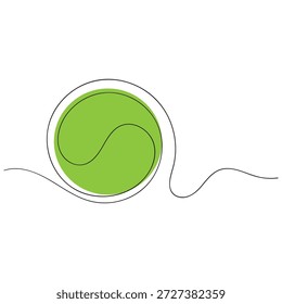 Una línea continua que dibuja la pelota de tenis. concepto de la pelota del deporte. Una línea dibuja Vector de Diseño gráfico Una línea continua dibuja pelota de tenis. concepto de pelota deportiva. Una línea dibuja el Vector de Diseño gráfico.