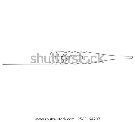 One continuous line drawing of thermometer. Single line of thermometer vector illustration

