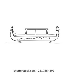 One continuous line drawing of traditional transportation. vehicle design in simple linear style. transportation design concept vector illustration